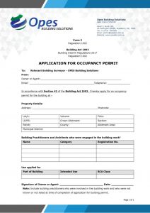 thumbnail of Form 5 Occupancy Permit Application Form